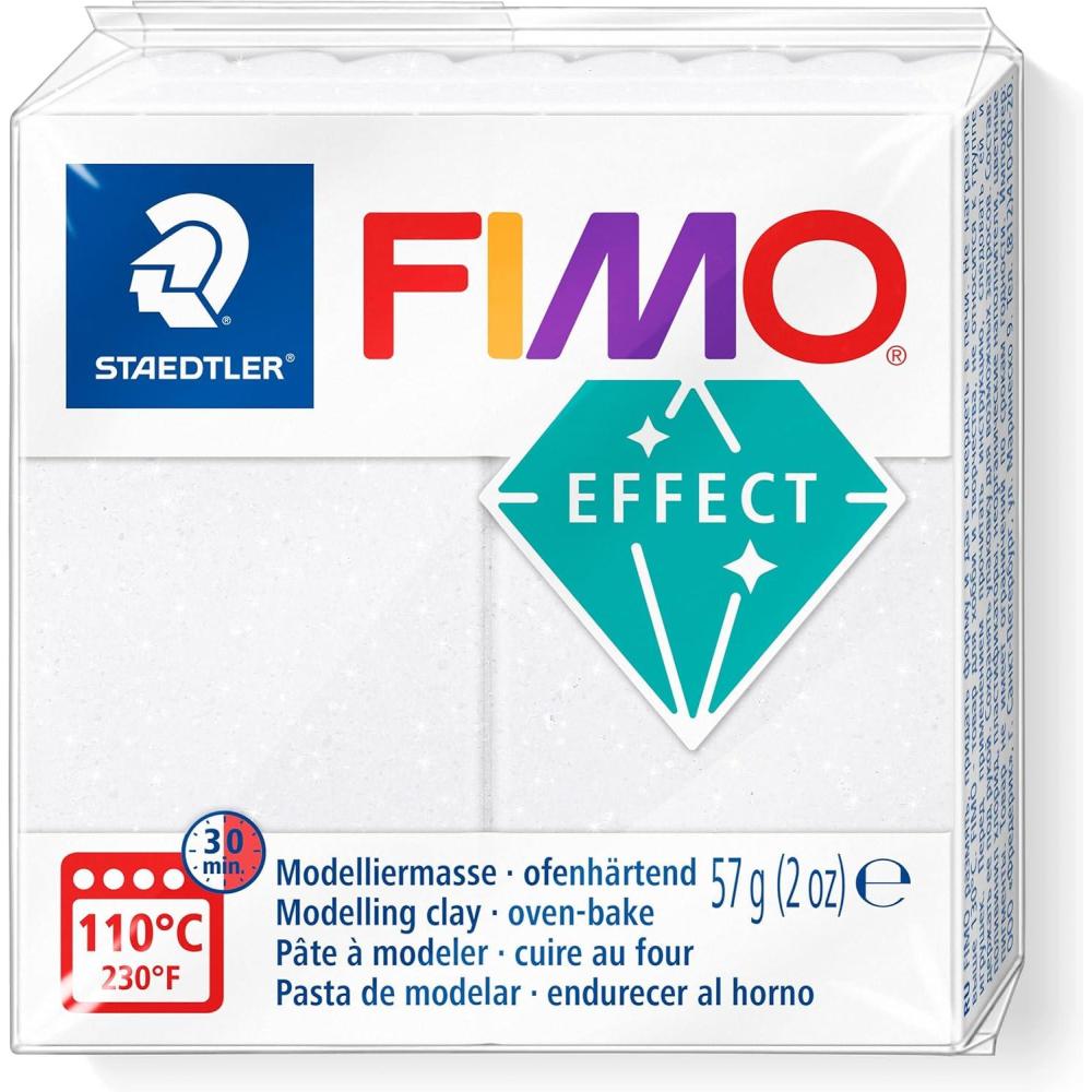 Staedtler FIMO Soft Polymer Clay – -Oven Bake Clay for Jewelry, Sculpting, Crafting, Brilliant Blue 8020-33(Galaxy White)