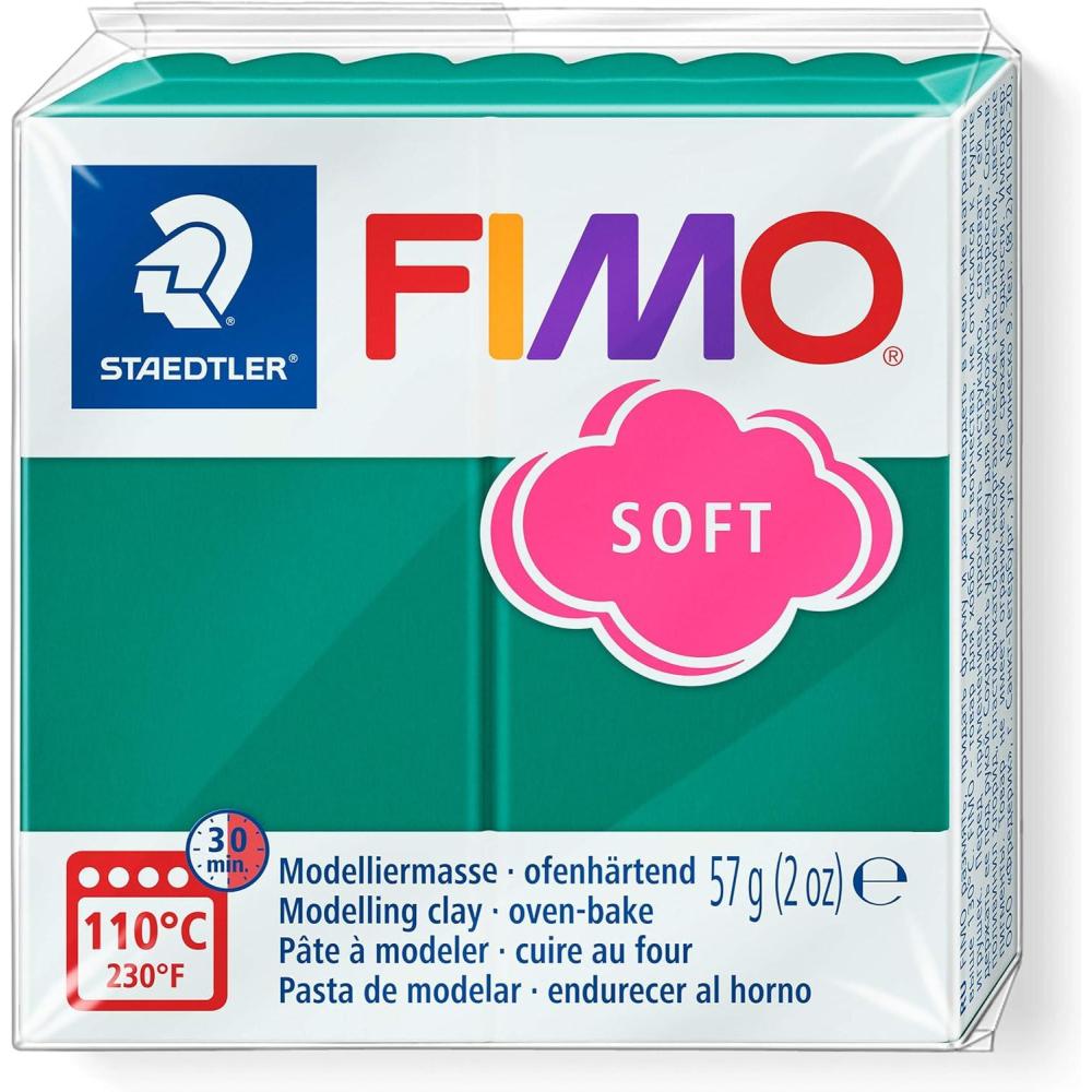 Staedtler FIMO Soft Polymer Clay – -Oven Bake Clay for Jewelry, Sculpting, Crafting, Brilliant Blue 8020-33(emerald)